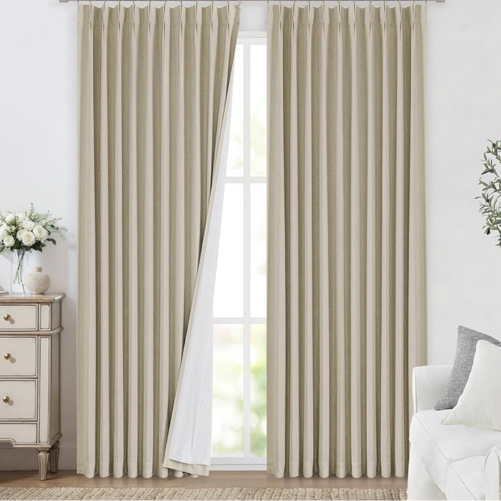 Vision Home Elegant Beige Curtains Two Panels